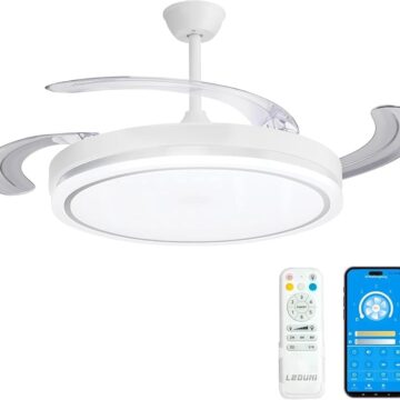 Ventilador de techo LED LEDUNI con aspas retráctiles
