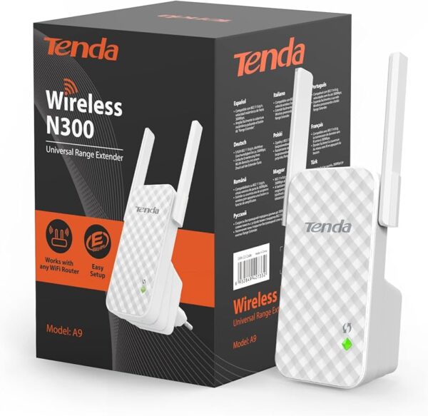 Repetidor WiFi Tenda A9 con 2 antenas externas