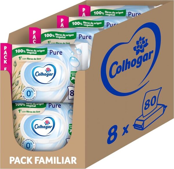 Colhogar Pure Moist x640 Toallitas Humedas WC por 19,99€ (−16 %)