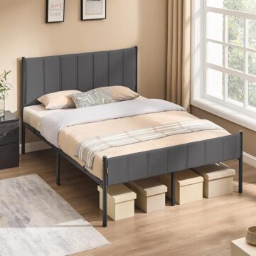 Cama VASAGLE de 135×190 cm con cabecero tapizado por 64,49€ (−25 %)