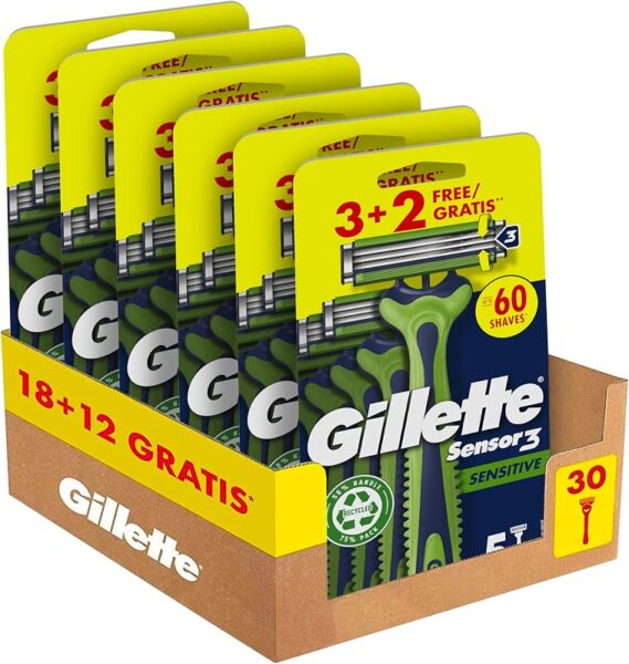 Pack de 30 maquinillas Gillette Sensor3 Sensitive