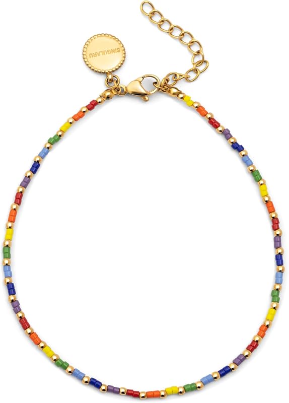 Tobillera Singularu Rainbow con baño de oro