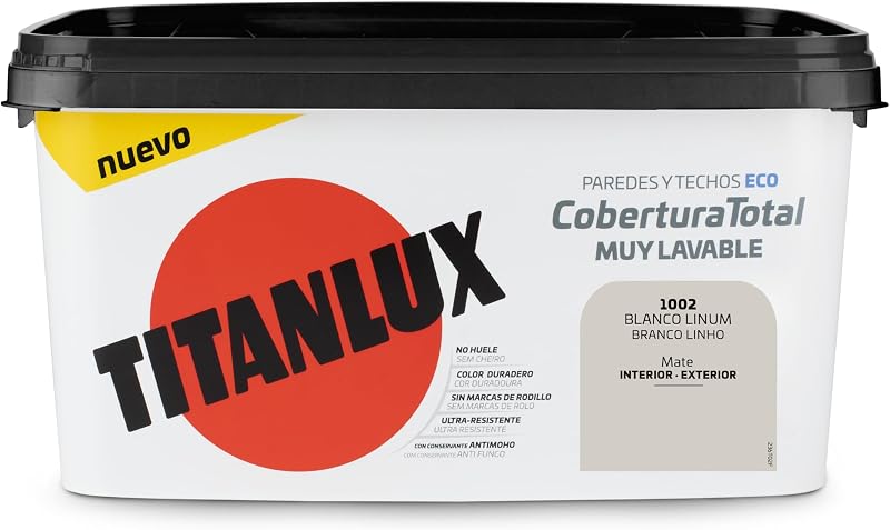 Pintura plástica Titanlux Cobertura Total 4 litros blanco lino