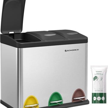 Cubo de basura de cocina SONGMICS 3 x 8 L
