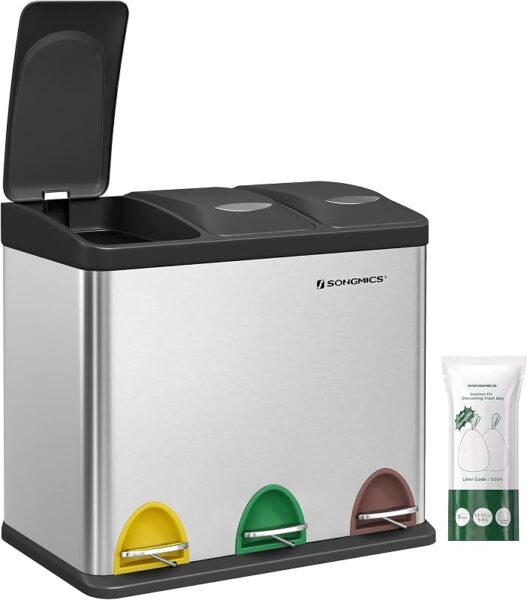 Cubo de basura de cocina SONGMICS 3 x 8 L