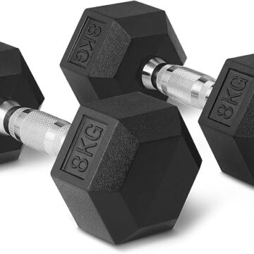 Par de mancuernas hexagonales Amazon Basics de 8 kg