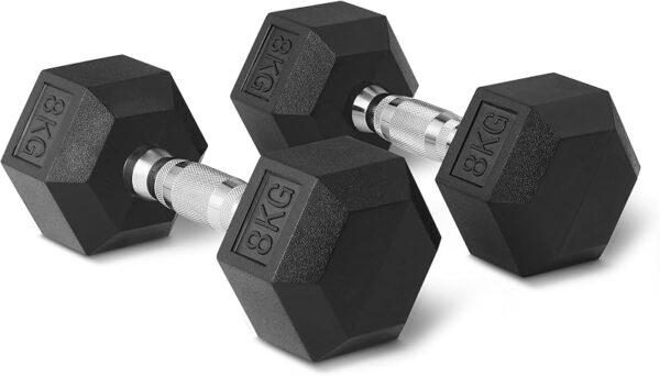 Par de mancuernas hexagonales Amazon Basics de 8 kg