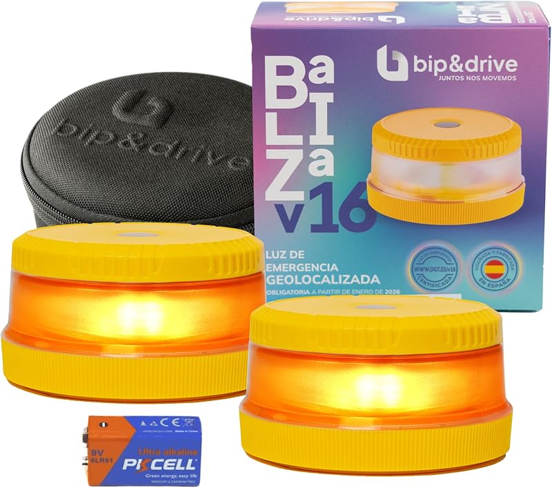 Pack x2 balizas V16 Bip&Drive homologadas DGT 3.0