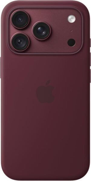 Funda de silicona Apple MagSafe iPhone 18 Pro Burdeos