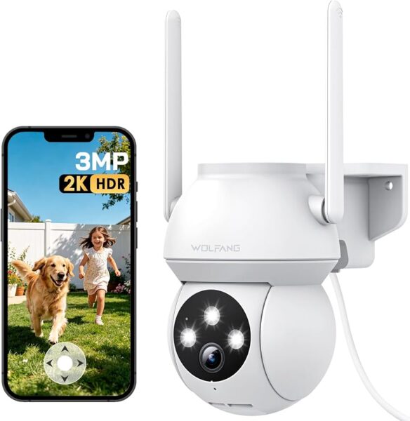 Camara de vigilancia exterior WOLFANG 2K PTZ 360