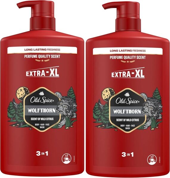 Old Spice Wolfthorn gel y champú 3 en 1 2x1L