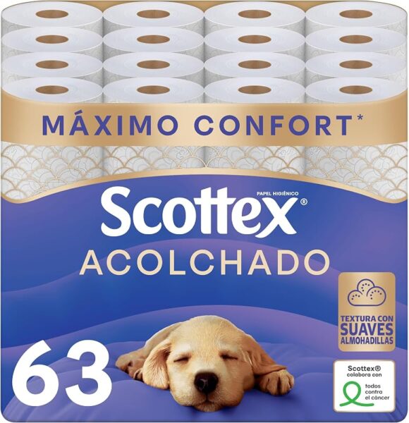 Scottex Acolchado papel higienico 63 rollos