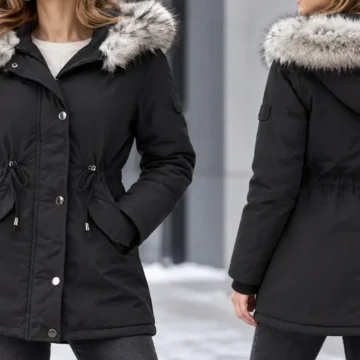 Abrigo parka Tuopuda largo con capucha para mujer