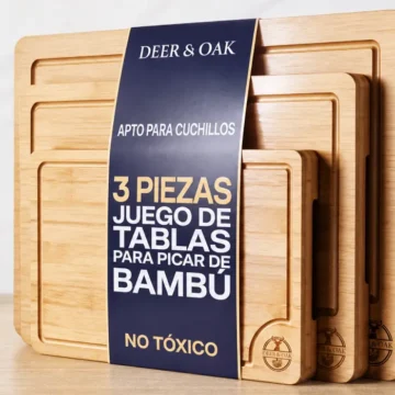 Set de 3 tablas de cortar Deer & Oak de bambú