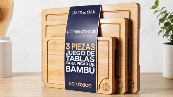 Set de 3 tablas de cortar Deer & Oak de bambú